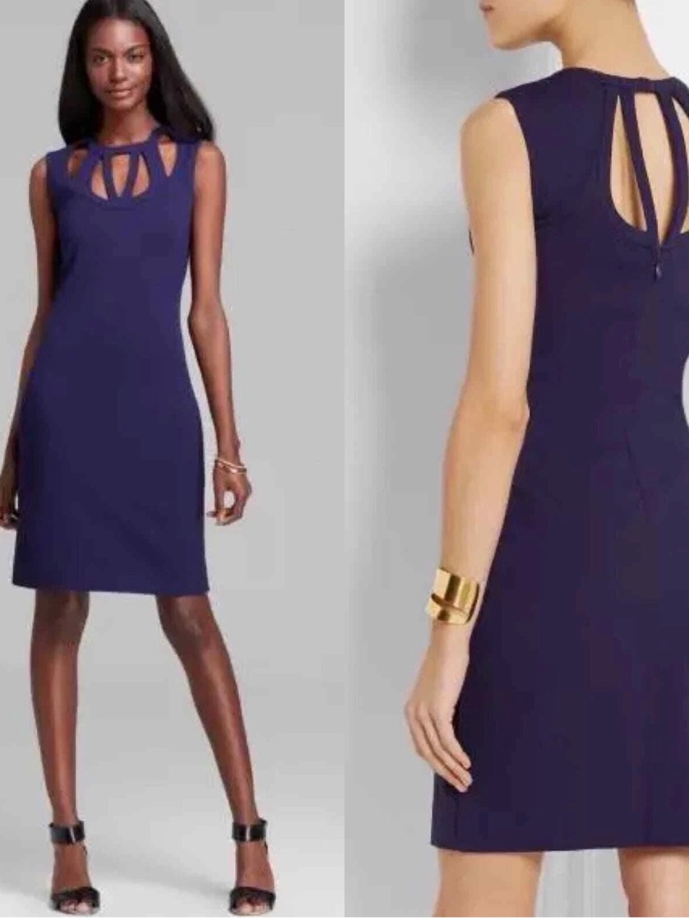 Diane Von Furstenberg Navy Sleeveless Classic Mini Cocktail Dress NWT